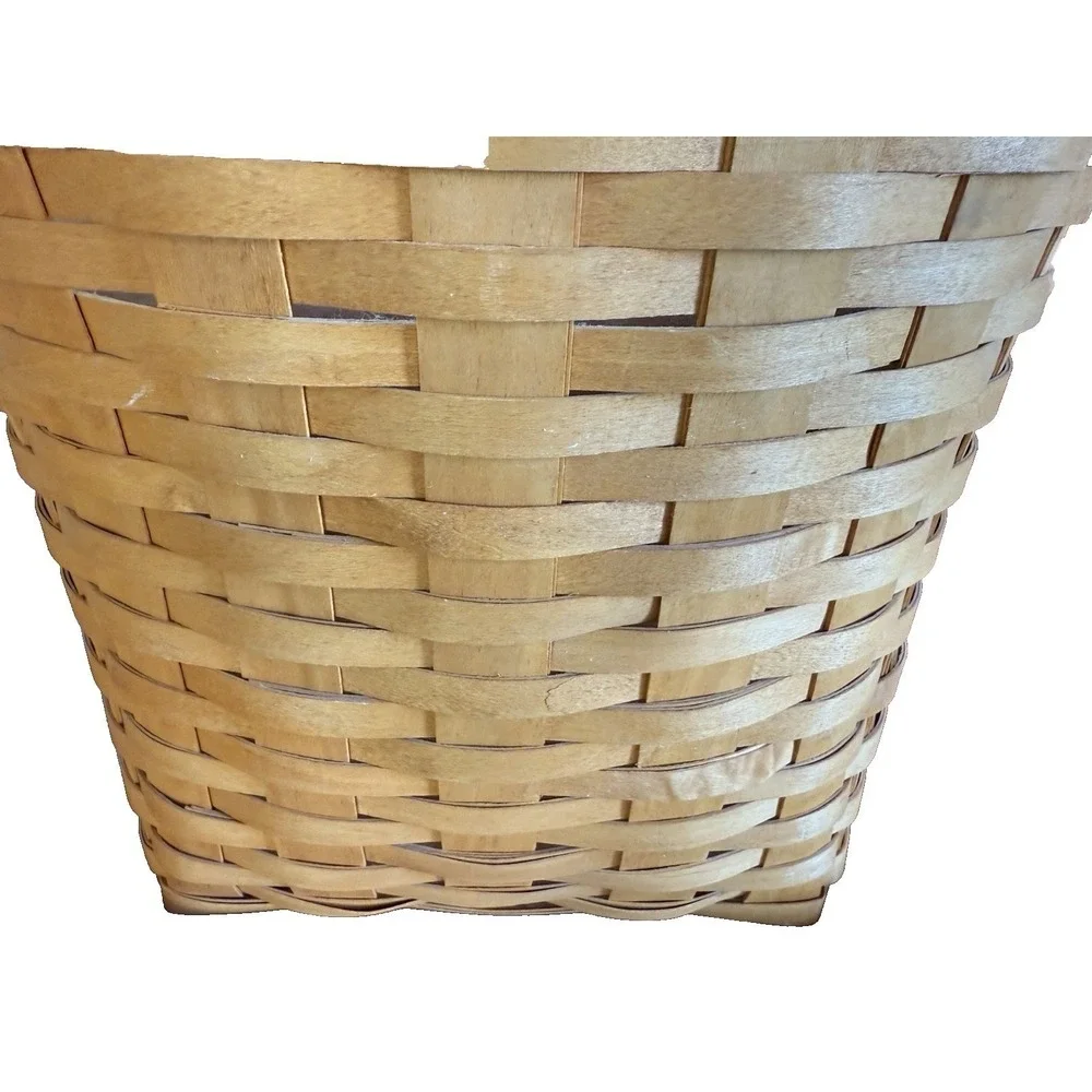 Longaberger 1998  Basket Large Round‎ Basket  Signed 12x10  Liner Grandma Core